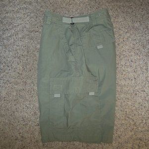 Like New Industrial Rags 30 Olive Green Cargo Hiking Longer Leg Shorts Adjust